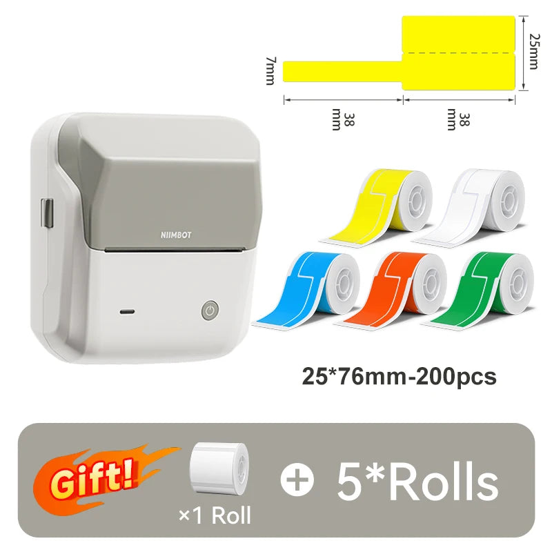 B31 Thermal Label Printer, Bluetooth Wireless Barcode Sticker Maker 20–77mm, Portable Inkless Label Printer for Business