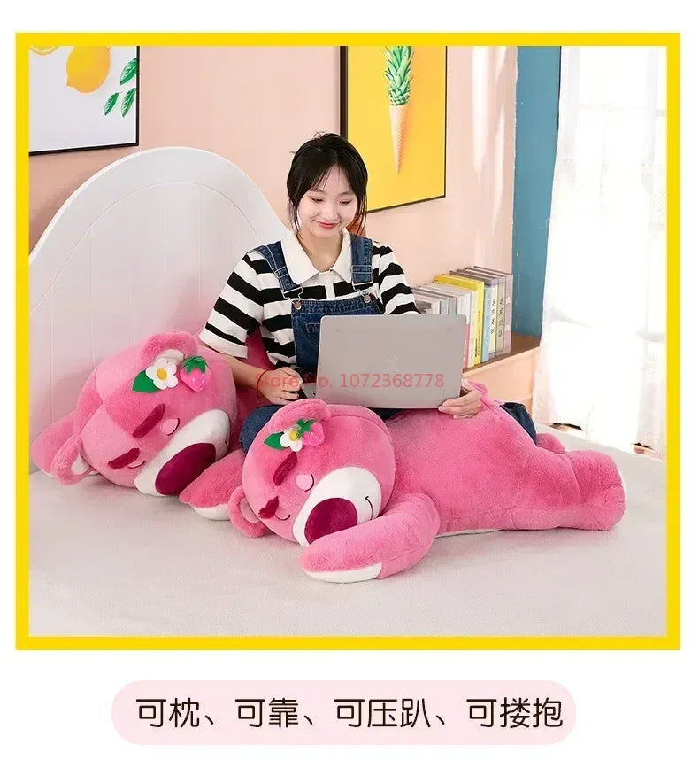 Disney Kawaii Toy Story Lotso Bear Strawberry Sofa Plush Pillow Stuffed Toys  Girls Friends Festivals Birthday Gift