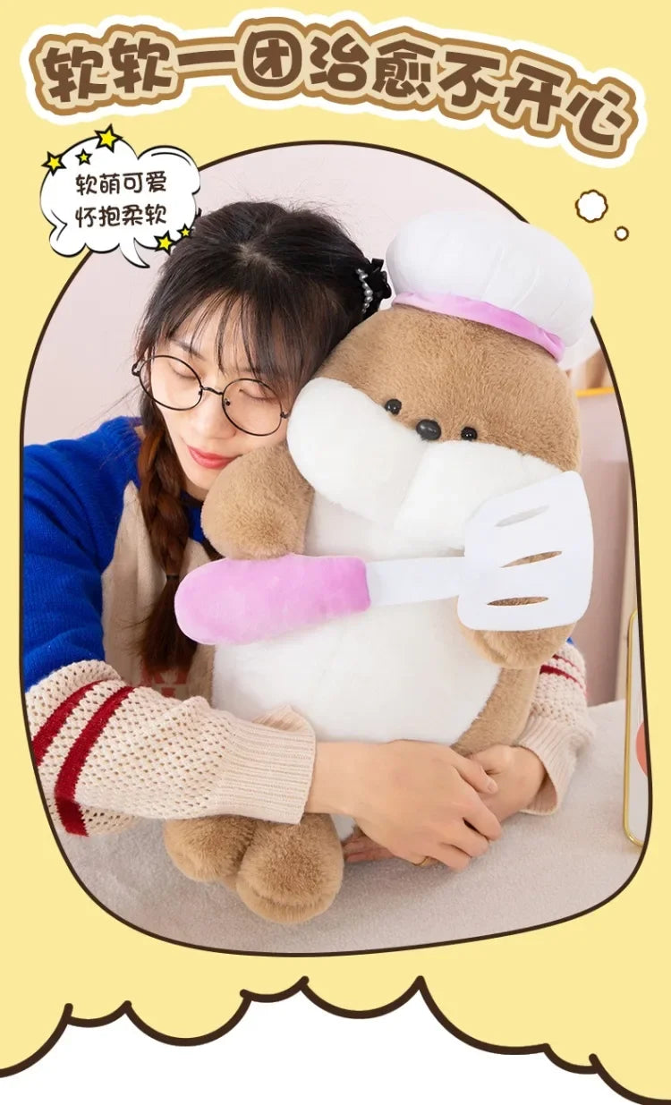 50cm Kawaii Plush Toy Stuffed Doll Anime Chef Seal Cute Large Animal Doll Kids Birthday Gift for Children Plushie Toy
