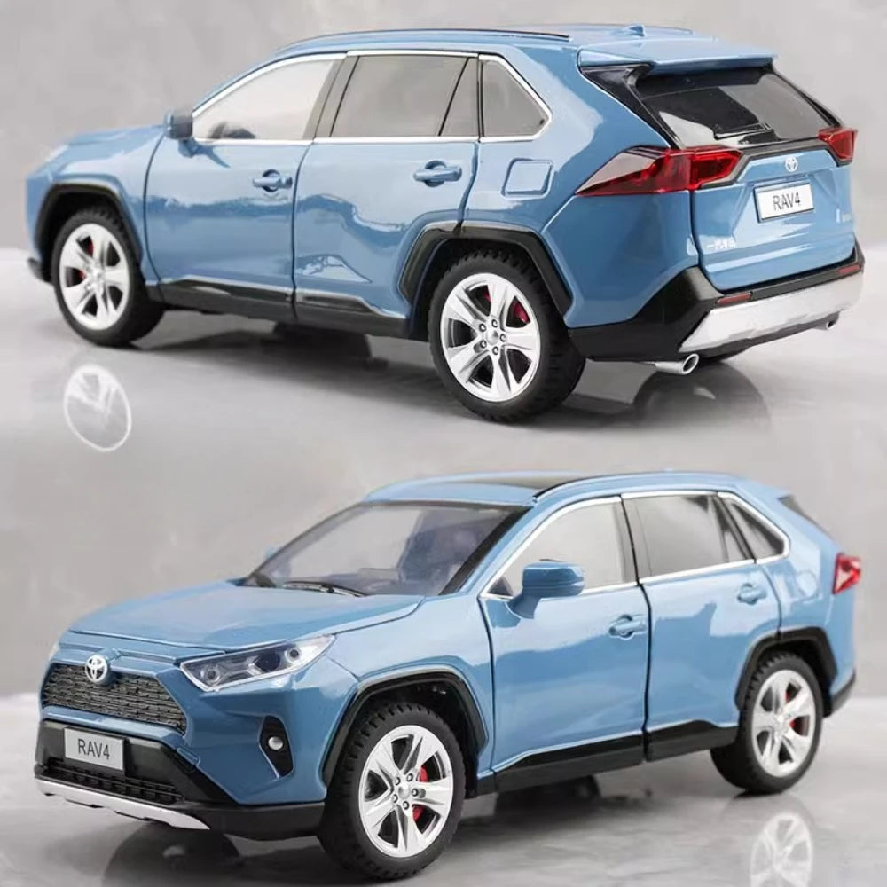 1:24 Scale RAV4 Camry Model Car Toy Metal Diecast Simulation Collection Sound & Light Vehicles Models Hobby Ornaments Gifts