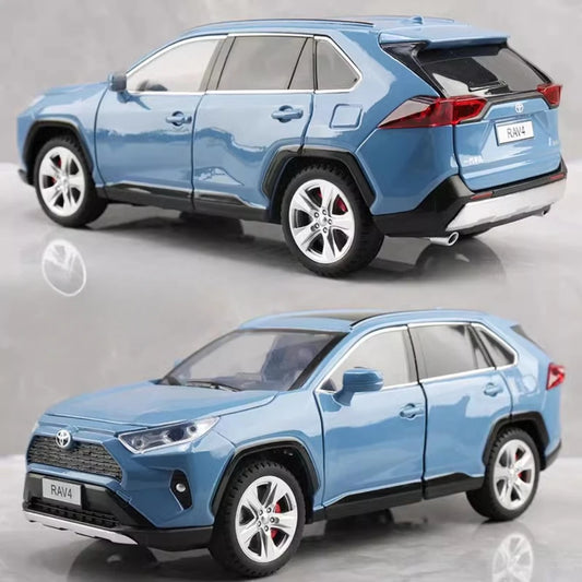 1:24 Scale RAV4 Camry Model Car Toy Metal Diecast Simulation Collection Sound & Light Vehicles Models Hobby Ornaments Gifts