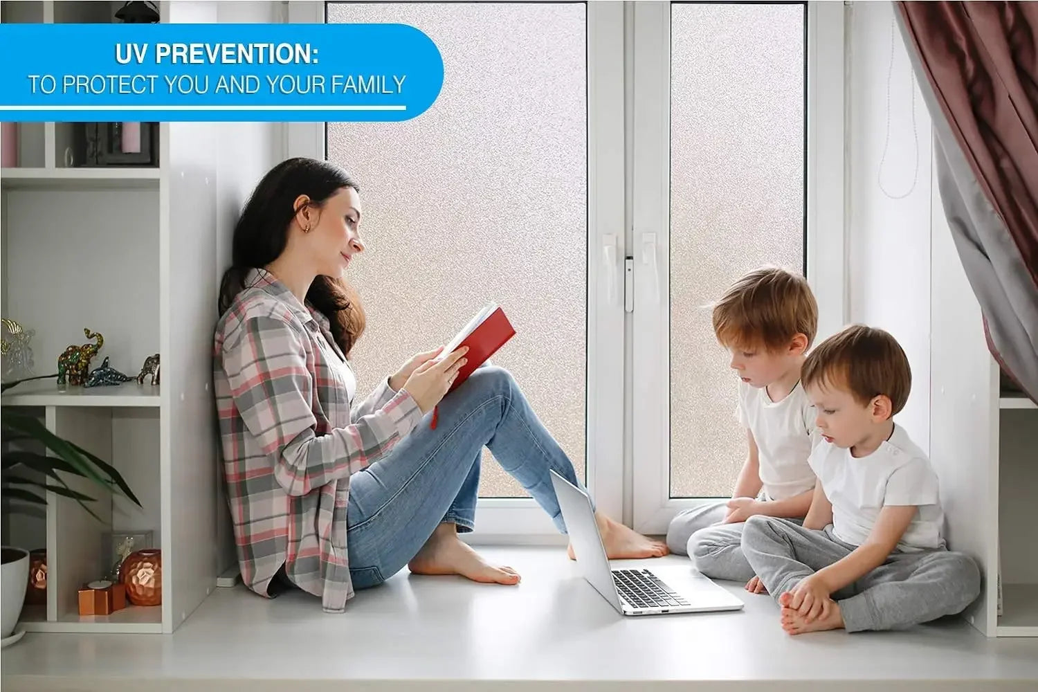 Matte Frosted Window Film Privacy UV Protection Self Adhesive Glass Vinyl for Home Heat Control Stained Decorative Glass Sticker