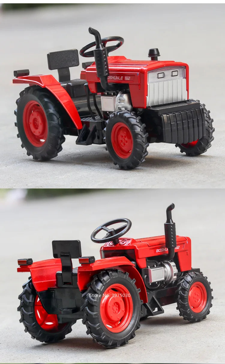 1/32 Scale farm Tractor Alloy Toy Model Car Diecast with Light Music Rubber Tires Tractors Vehicles