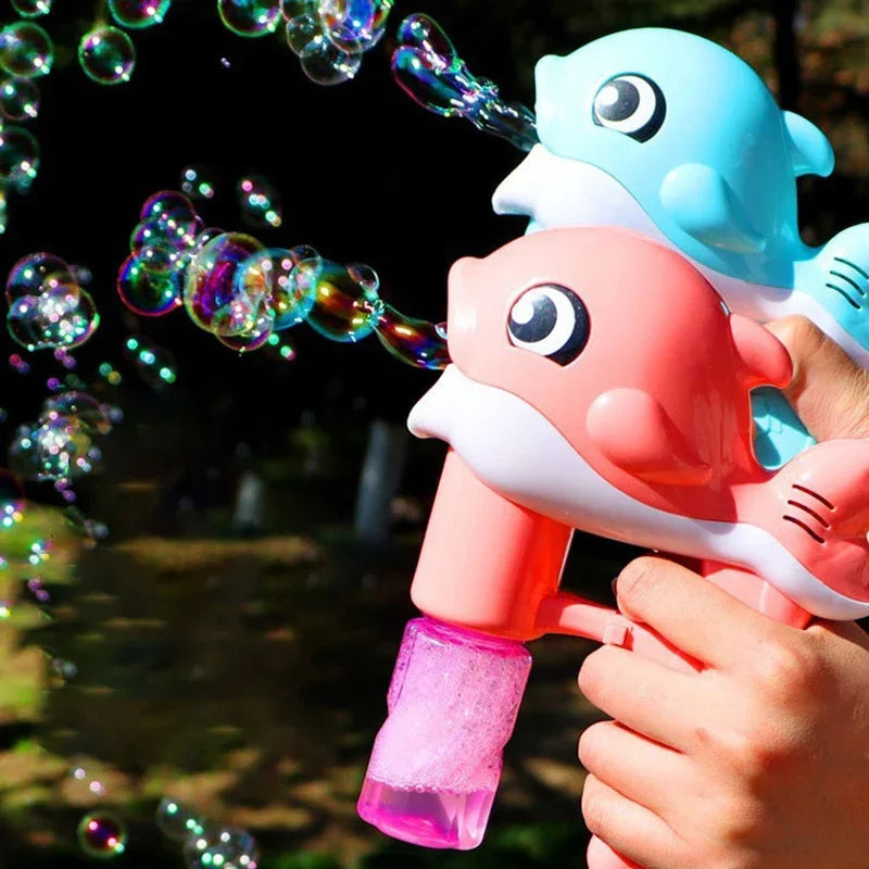 Bubble Gun Electric Automatic Soap Cute Bubbles Machine Kids Portable Outdoor Party Toy LED Light Blower Toys