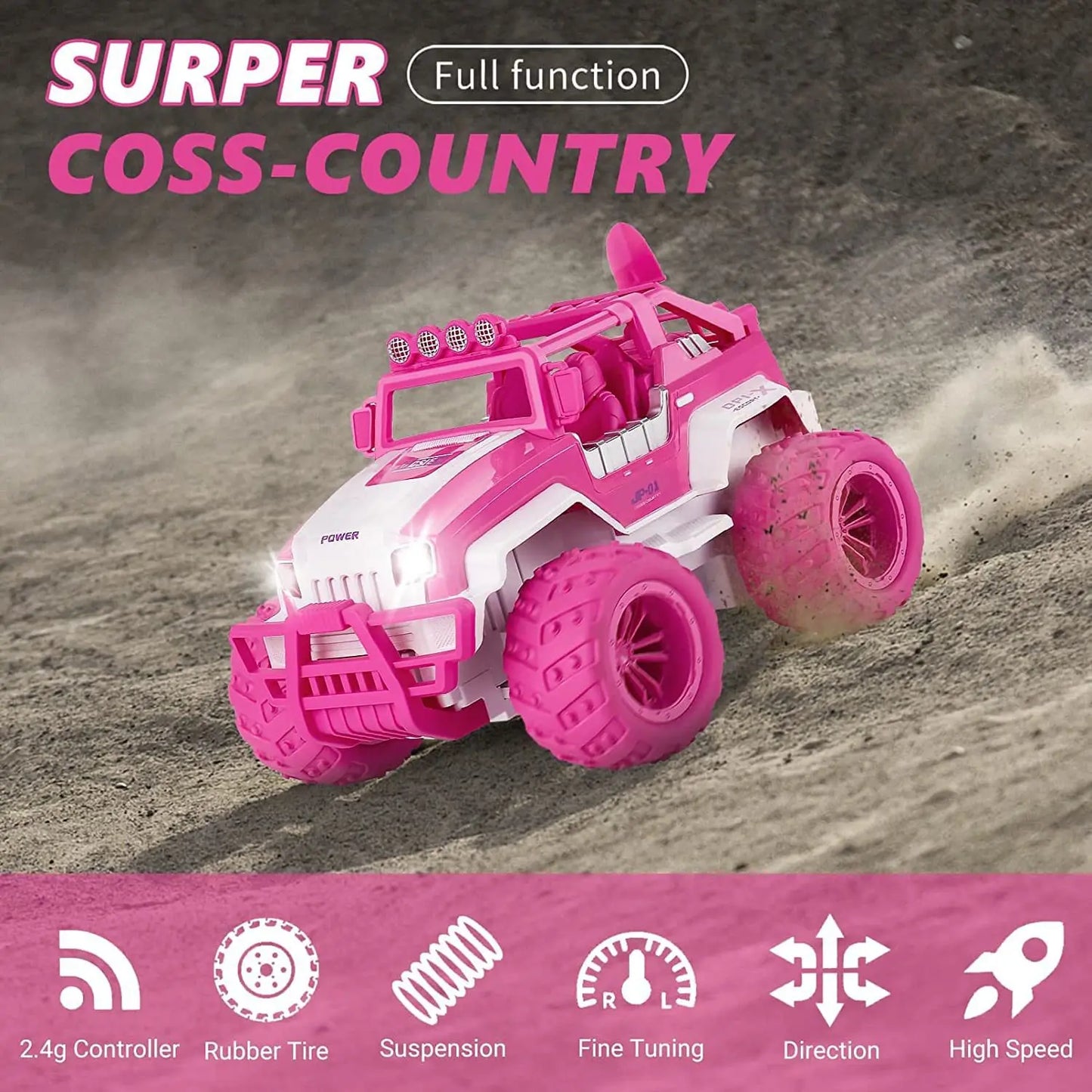 Pink Remote Control Off Road Climbing Car Toy