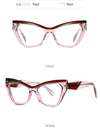 Optical Prescription Computer Blue Blocking Eyeglasses Anti-Blue Light Cat-Eye Frames Customizable Reading Women