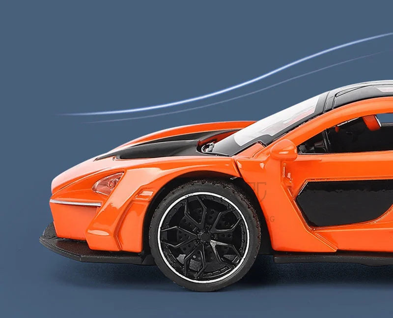 1/32 Diecasting Alloy Senna Sports Car Models Toys Simulation Vehicles with Sound Light Pull Back Supercar Toys