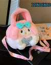 Sanrio Cartoon Plush Shoulder Bags Hello Kitty Kuromi Melody Cute Crossbody Bag Anime Children Handbag