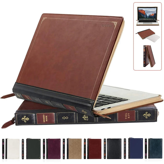 PU Leather Laptop Sleeve for MacBook Air Pro 13 14 15 16 inch M4 M3 M2 M1 A3113 A2681 A2337 A2338 A3112 A3114 A3403 Vintage Cove