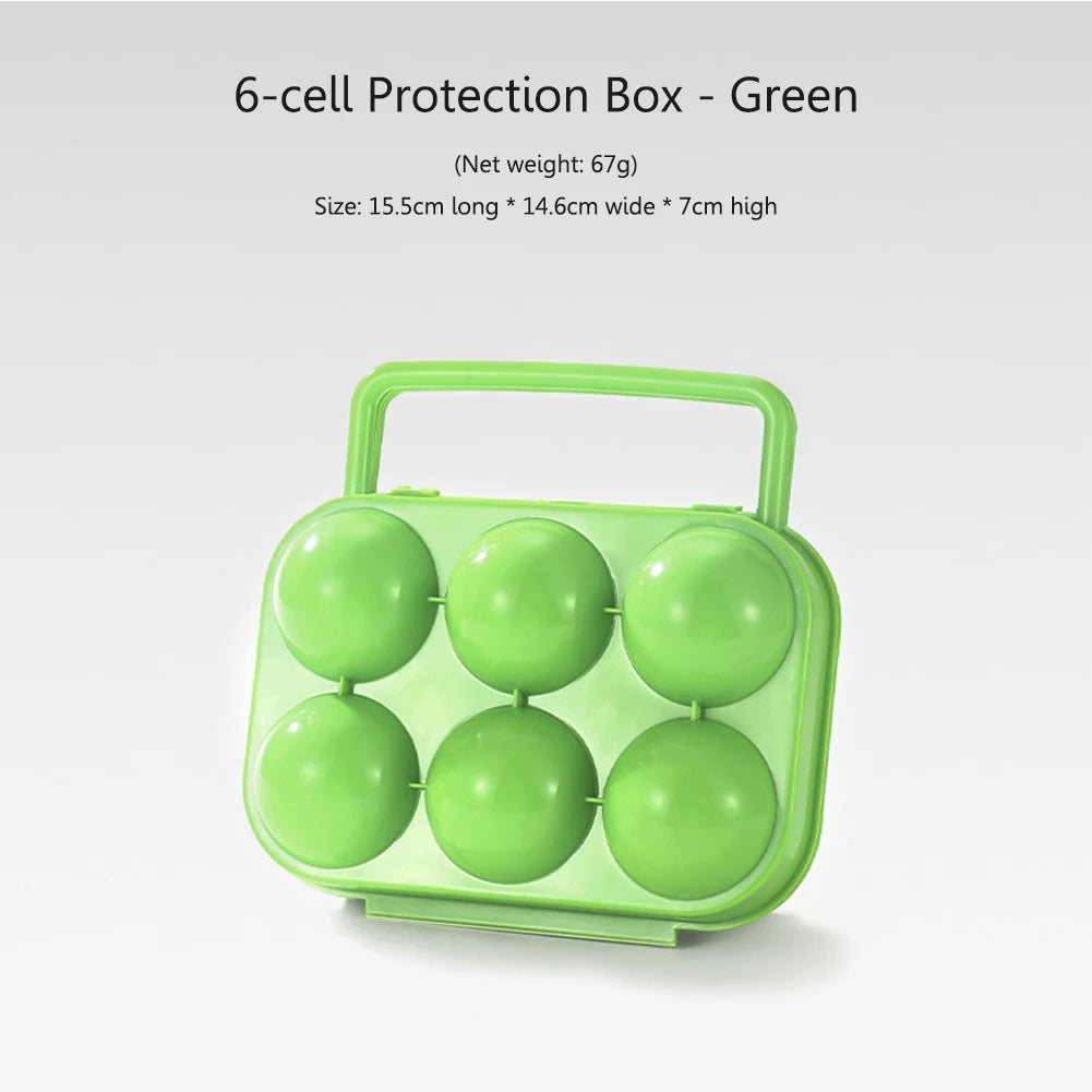 6-Grid Portable Egg Storage Box – Shockproof & Drop-Resistant Refrigerator Egg Organizer Case