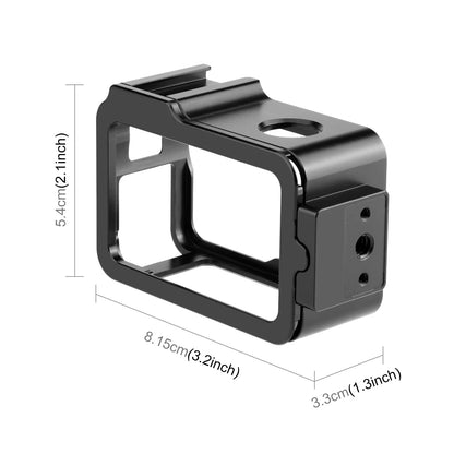 For DJI Osmo Action 4 / 3 Metal Cage Expansion Adapter Frame with Cold Shoe