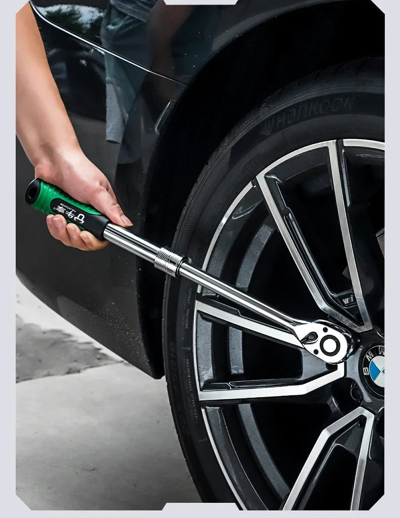 Telescopic Socket Ratchet Wrench for Automotive Repair Adjustable Head Ratchet Set 72 Tooth Quick Release Wrench Manual Tool