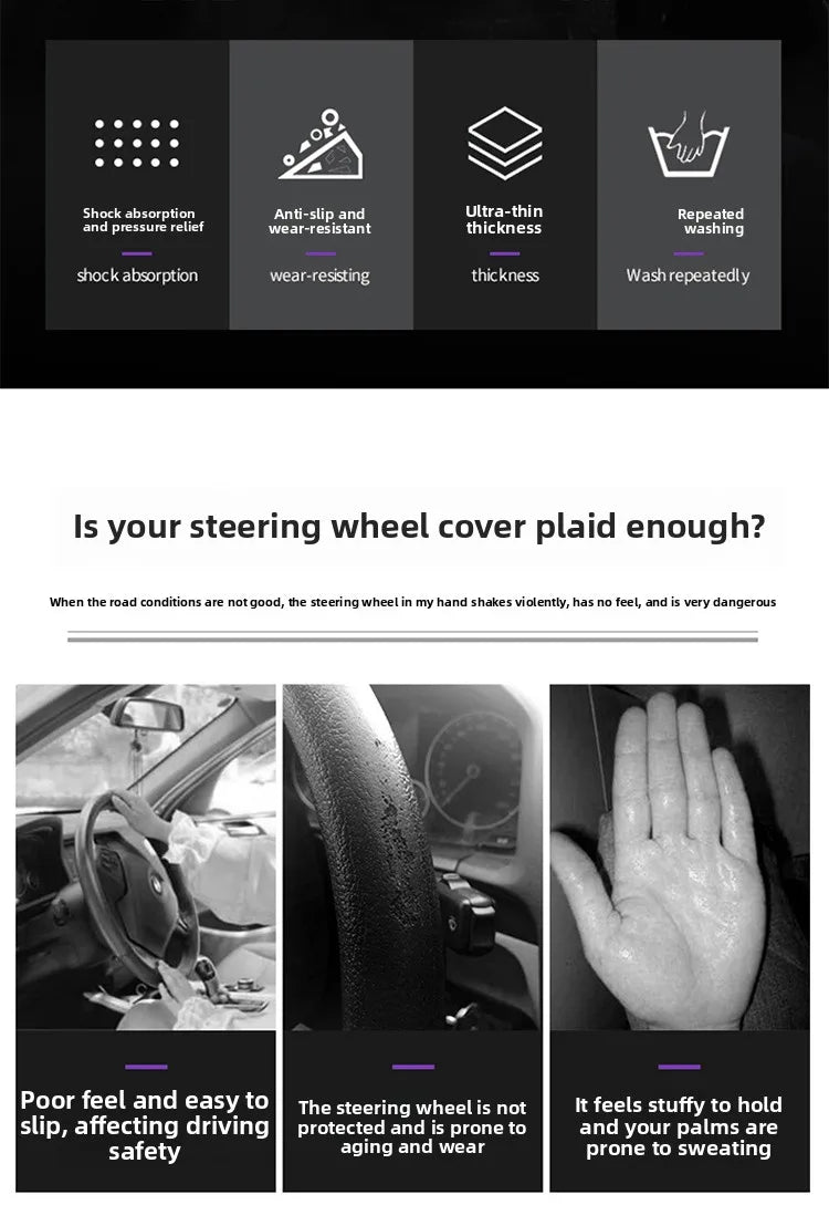 Universal Silicone Car Steering Wheel Cover Anti Slip 32CM 40CM