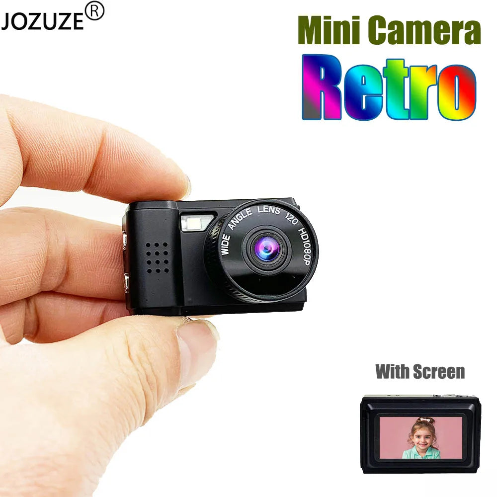 Retro Mini Camera With Screen Indoor Home Outdoor 1080p Sports Portable Vintage Very Small Mini Camera Video Recorder