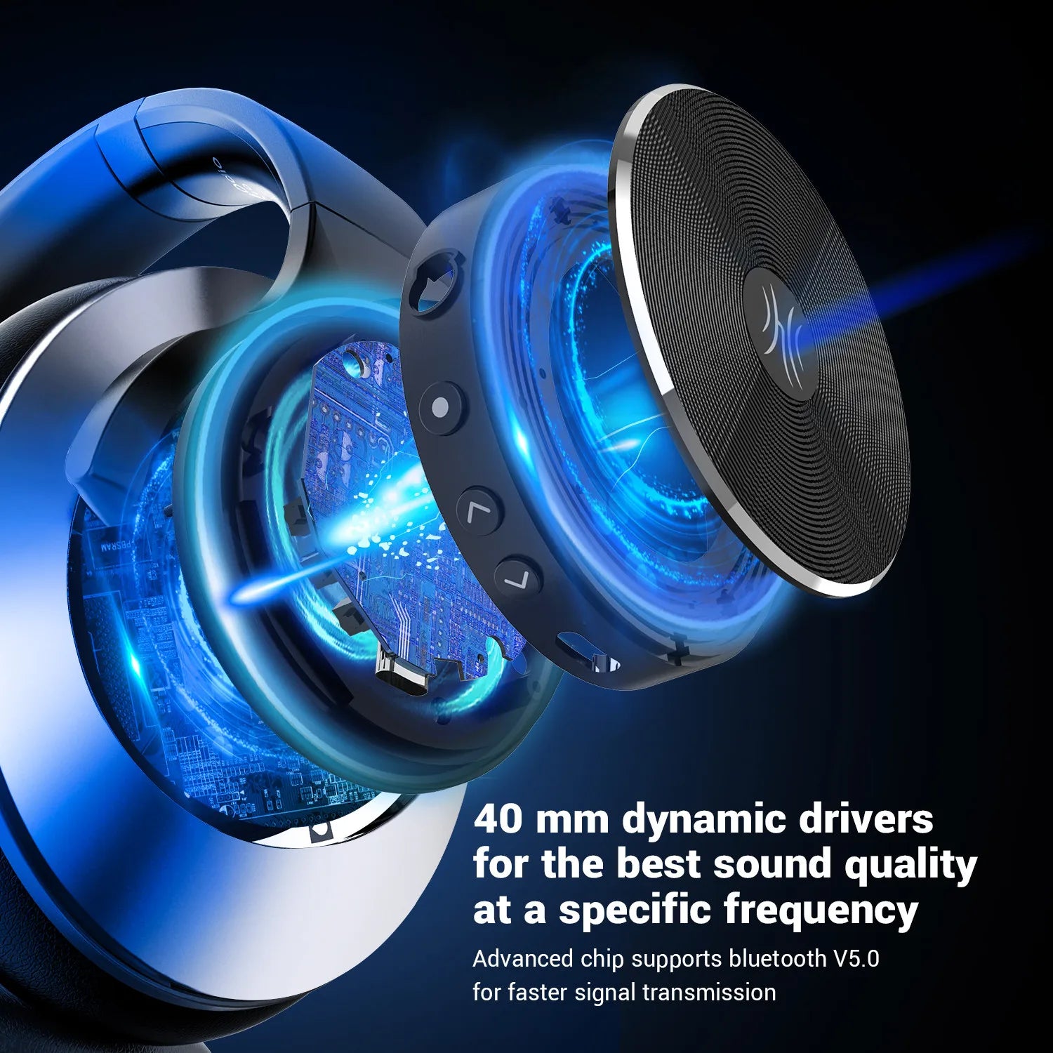 A10 Bluetooth 5.4 Headphones Hybrid Active Noise Cancelling With Hi-Res Audio Over Ear Wireless Headset ANC With 5-Mic