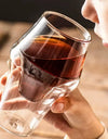 120/250/335ml Double-layer Glass Cup Hanging Ear Espresso Coffee Cup Anti-scalding Milk Brandy Wine Teacup Clear Mug Set