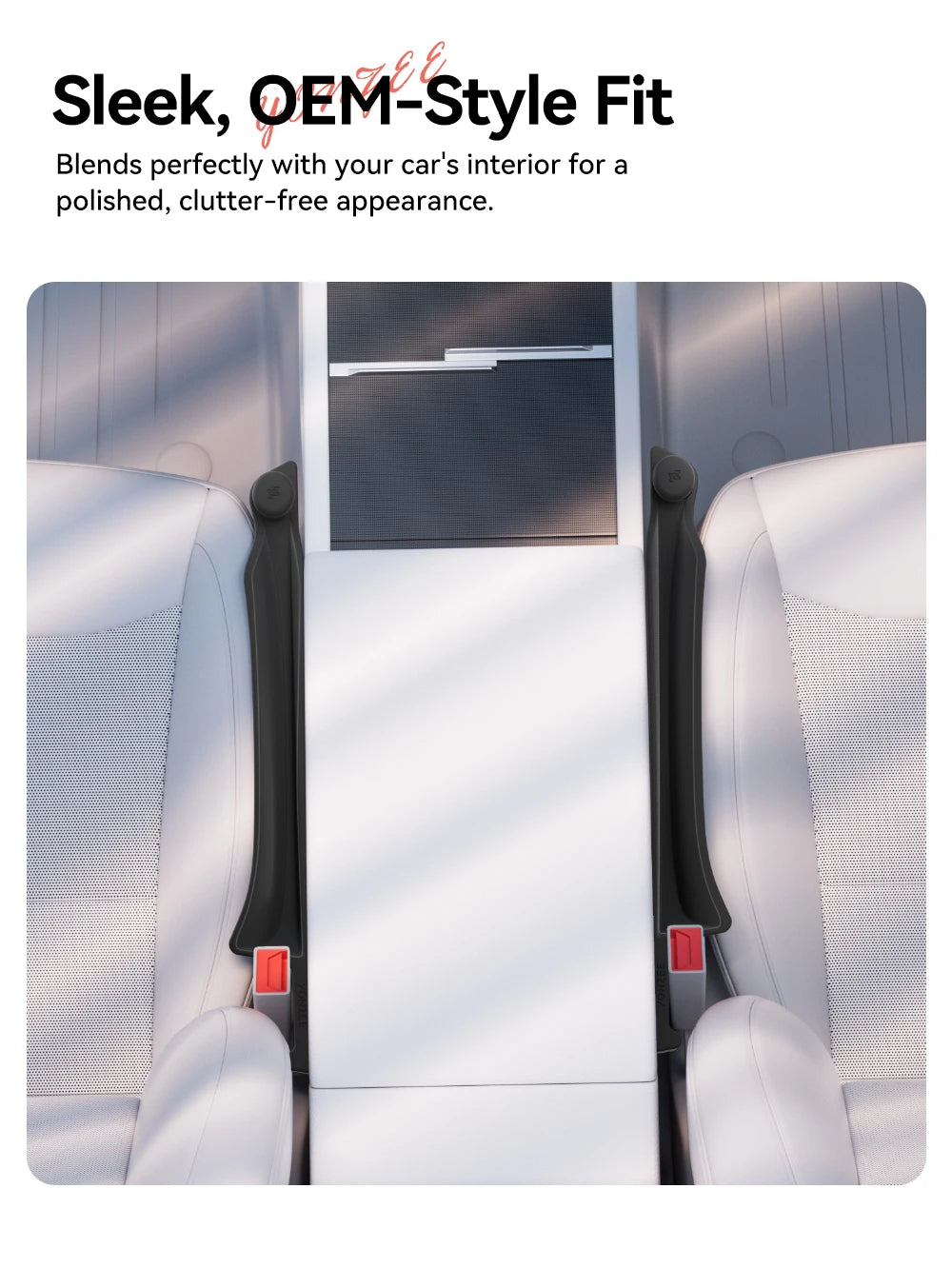Car Seat Gap Filler with Emergency Safety Hammer for Tesla and All Vehicles