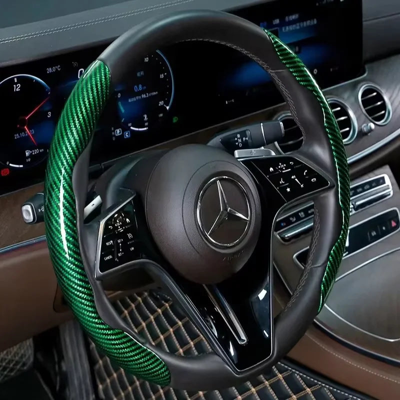Carbon Fiber Silicone Car Steering Wheel Cover Anti Slip