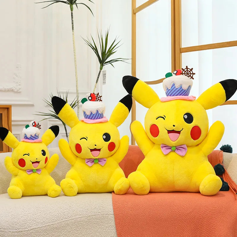 60cm Pokemon Kawaii Pikachu Plush Toy Anime Stuffed Doll Large Pillow Kids Birthday Xmas Gift Pokemon Cake Plushie Arcade