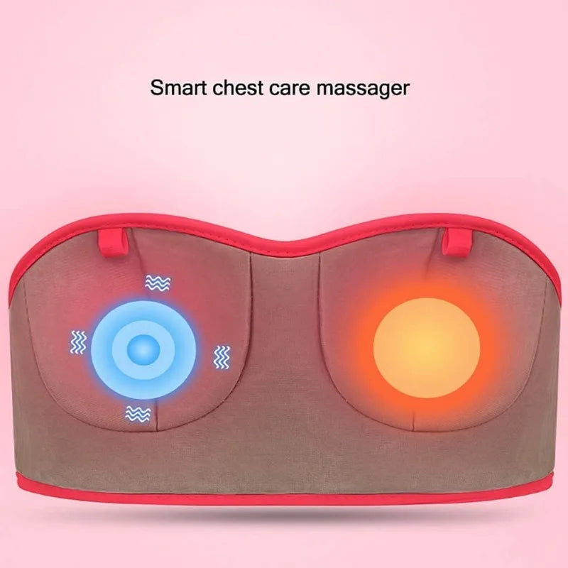 Electric Breast Massage Bra Wireless Breast Enhancement Instrument with Hot Compress Function for Breast Lift Enlarge