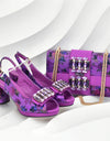 Italian Design Rhinestone-encrusted Ladies Party Shoes And Special Bag High Heels And Dual Purpose Bag Women's Shoes