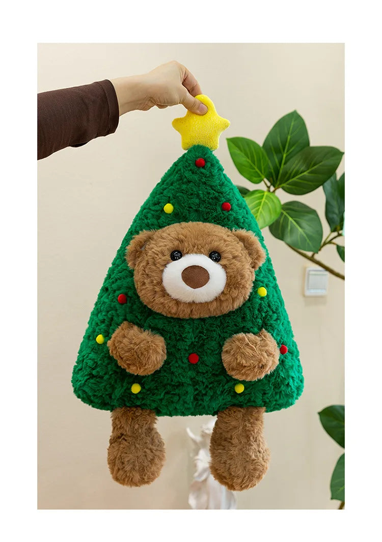 Cute Christmas Bear Plush Stuffed Doll Pillow Toy