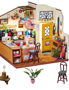 Cozy Kitchen 3D Wooden Puzzle DIY Miniature House Kit