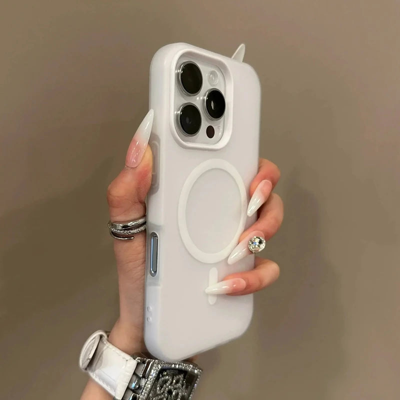 Luxury Candy Color 2 IN 1 Magsafe Case for iPhone 17 16 15 14 Plus 17 Air Wireless Charge Bumper Cover
