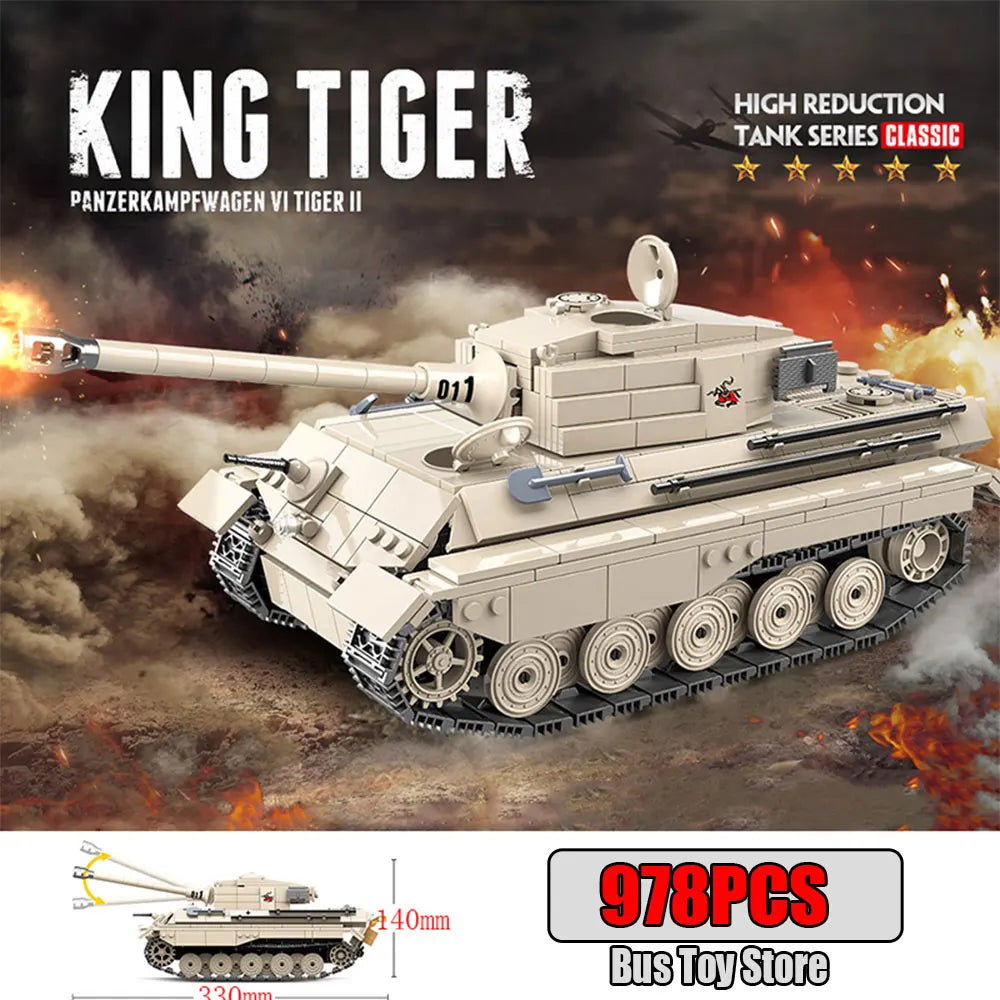Ww2 Military Tanks Series Stuart Light Tank Tiger Leopard TANK Soldier Building Blocks Bricks Army  Toys for Boy Gifts