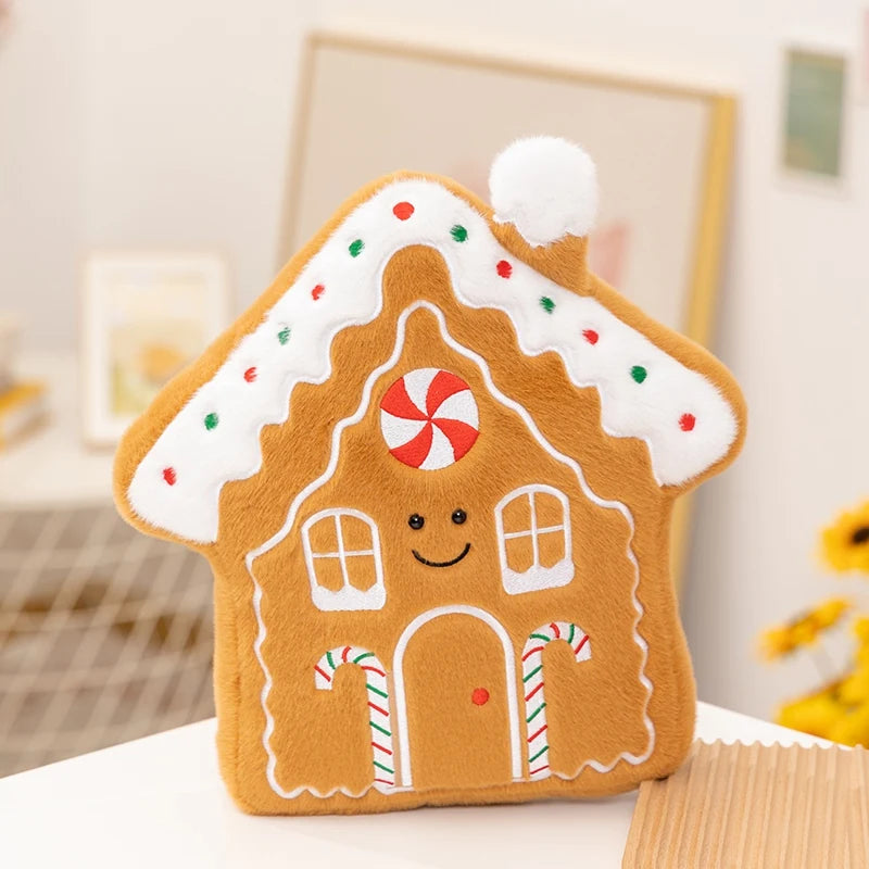 Christmas Tree Gingerbread House Bell Snowman Plush Decor