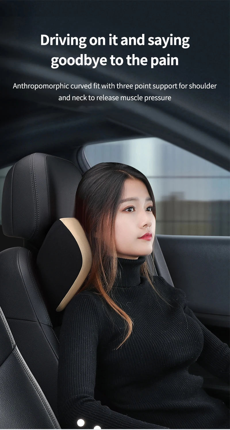 Car Lumbar Support Electric Massage Headrest Neck Pillow Car Massage Pillows Comfortable Waist Cushion Relieve Driver Fatigue