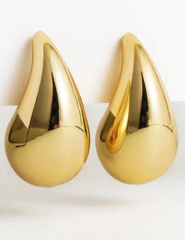 Vintage Temperament Gold Color Chunky Dome Drop Earrings
