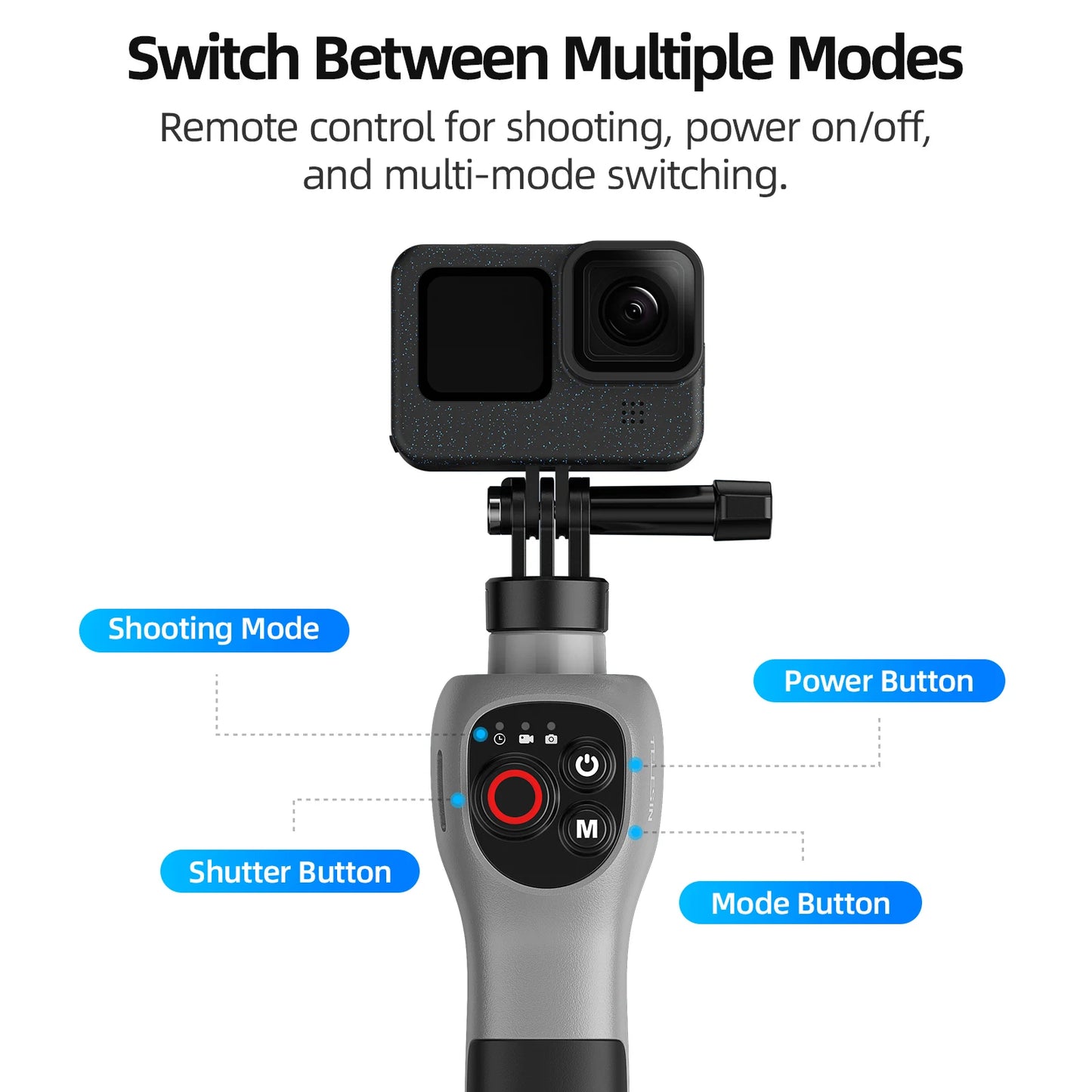 Underwater Bluetooth Selfie Stick with Wireless Remote for GoPro Hero 8 9 10 11 12