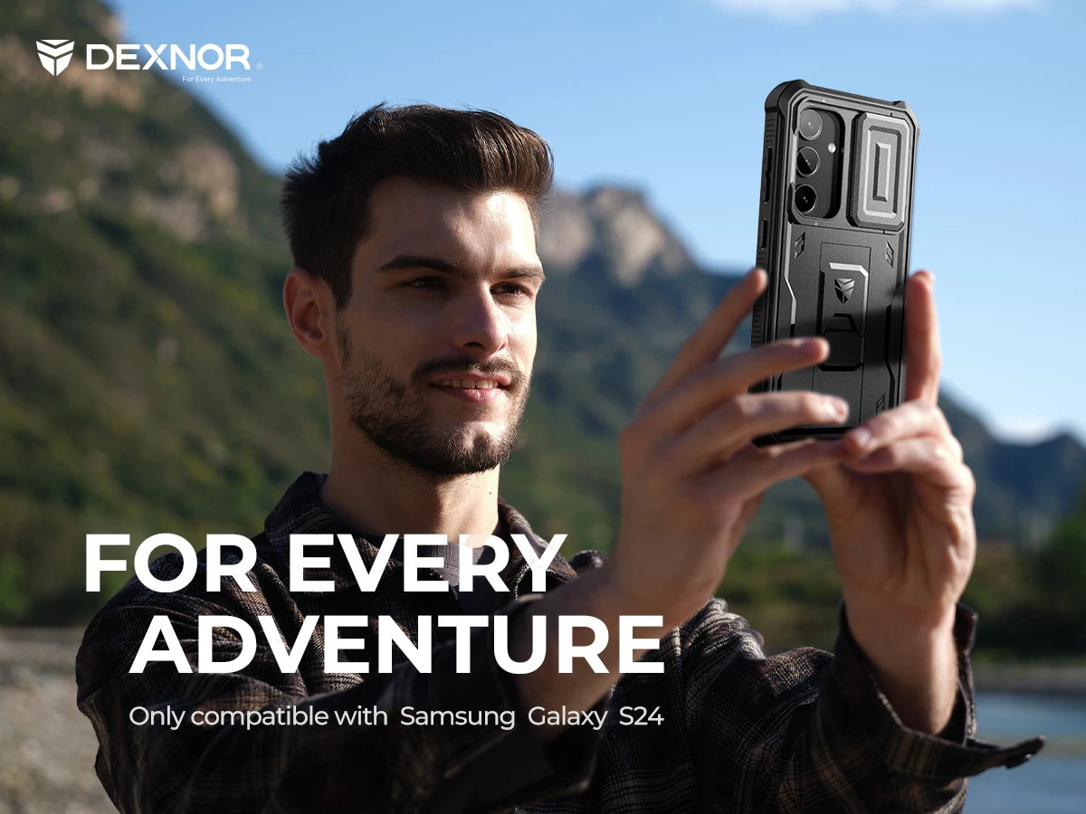 For Samsung Galaxy S24 Case 6.2 inch with Built-in Slide Camera Cover Full Body Rugged Case Built-in Screen Protector Kickstand