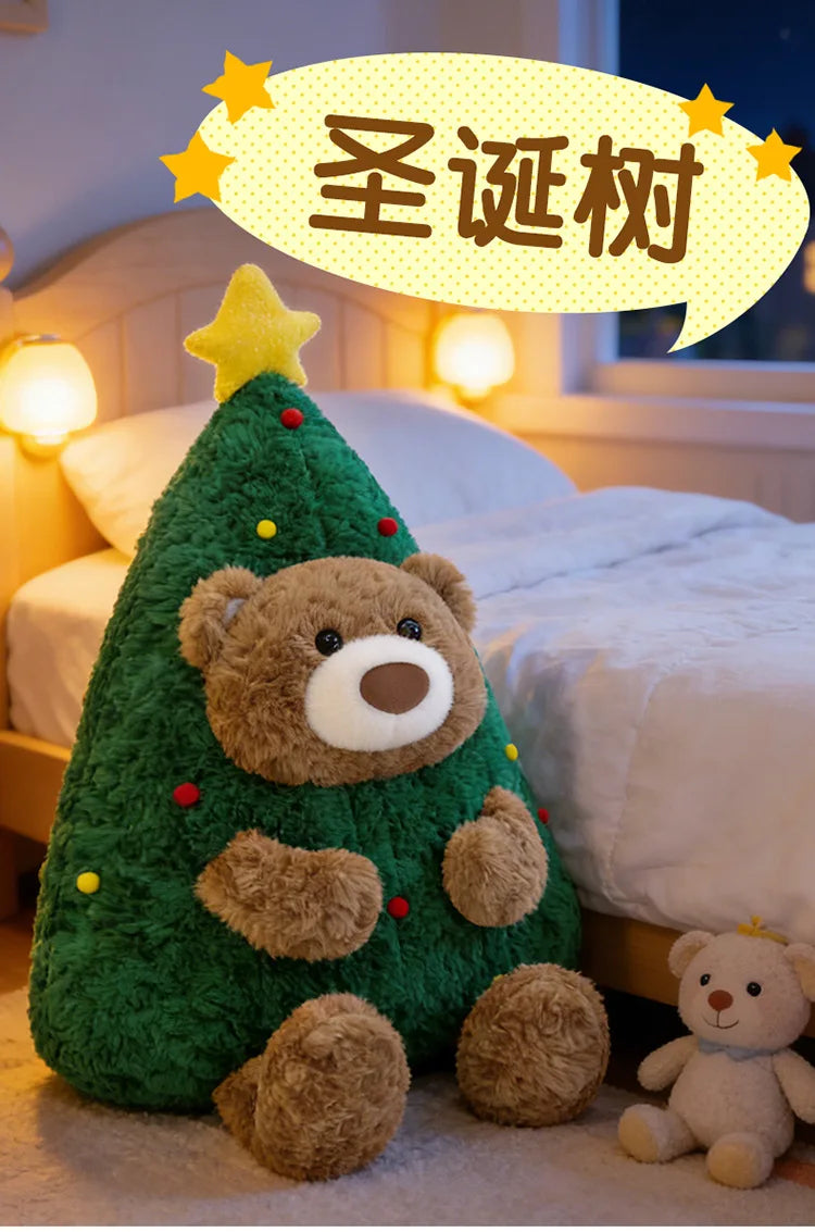 Cute Christmas Bear Plush Stuffed Doll Pillow Toy