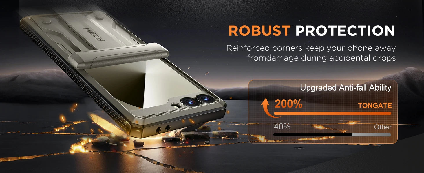 for Z Flip 6 Case with Kickstand Belt-Clip Hinge Protection Cover Screen Protector Military Grade Shockproof Phone Case