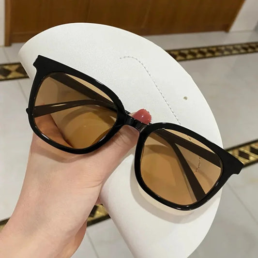 Square Cat-Eye Sunglasses Ladies 2022 Brown Small Red Book Travel Street Photography Sunglasses