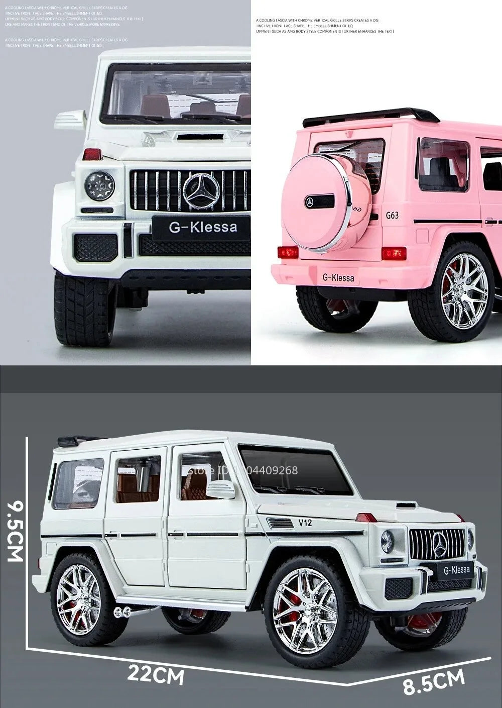 1:24 G63 GLE350 Toy Car Model Alloy Diecast Pull Back Doors Opened Sound Light Models Vehicle Toys for Boys Birthday Gifts
