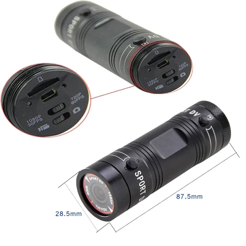 1080P Mini Sports Action Camera Waterproof Bicycle Motorcycle Helmet Cam Dash Cam Portable Outdoor Recording Device