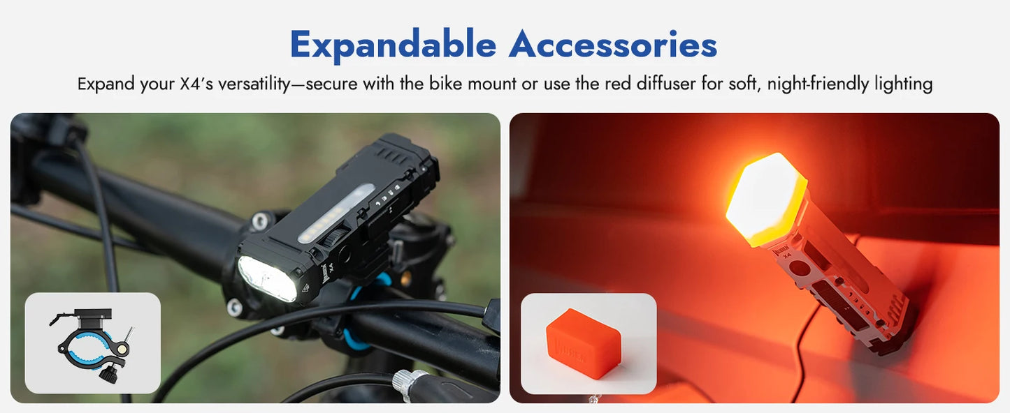 Rechargeable EDC Flashlight Bundle With Magnetic Base And RGB Light