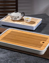 Bamboo Tea Tray Home Living Room Kungfu Tea Set Small Tea Tray Draining Dry Soaking Table Storage Wet And Dry Use