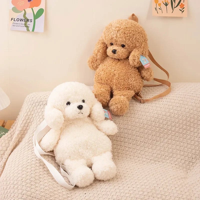 Cute Teddy Dog Plush Backpack Soft Shoulder Bag