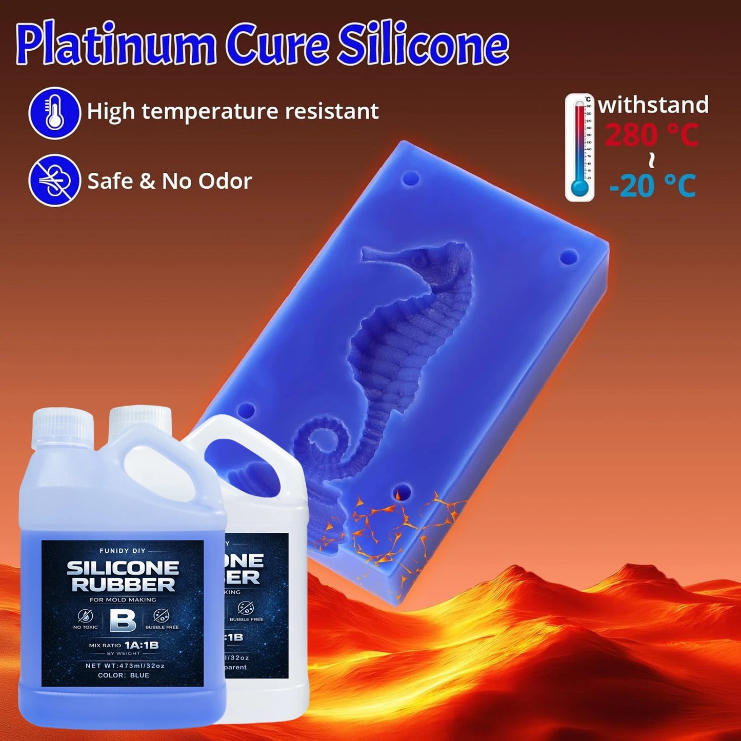 Silicone Mold Making Kit – Super Elastic Liquid Silicone Rubber, 3-Hour Fast Cure for Mold Making