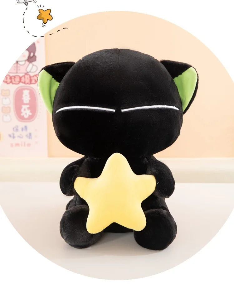 Kawaii Black Cat Plush Stuffed Doll Cloud Pillow Toy