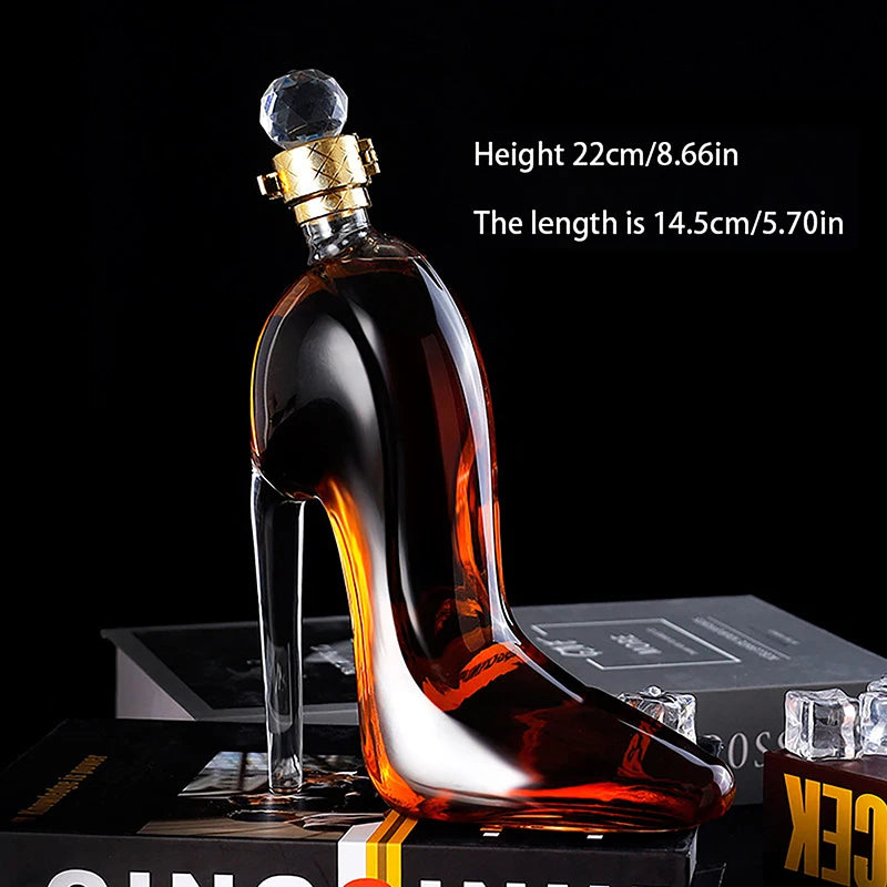 375ml 700ml High-Heels Shoes Shaped Whisky Decanter Glass Crystal Merlot Rum Vodka Wine Bottle Liquor Dispenser Bar Tools