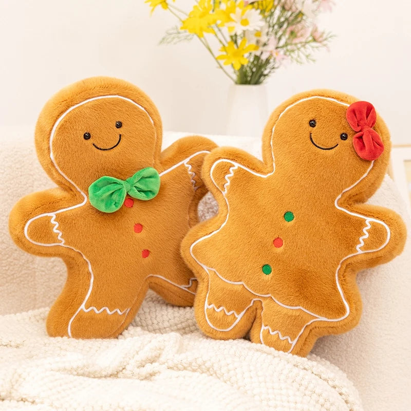Christmas Tree Gingerbread House Bell Snowman Plush Decor