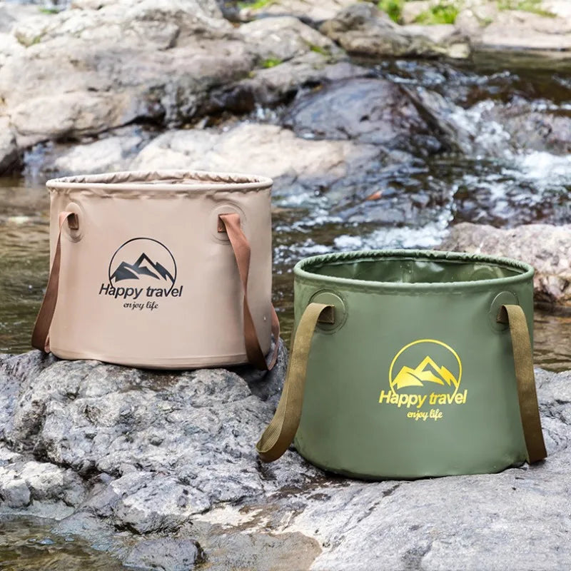 10L/20L Portable Outdoor Fishing Bucket Multipurpose Folding Water Storage Bag Travel Camping Water Bucket