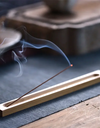 Bamboo Incense Holder for Sticks Incense Burner with Flame-retardant Ring Ash Catcher for Home Decor Yoga Meditation