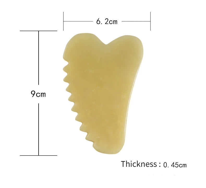 Jade Stone Gouache Scraper Sawtooth Gua Sha Massage Tools For Body Meridian Scraping Face Lifting Slimming Skin Detox Beauty SPA