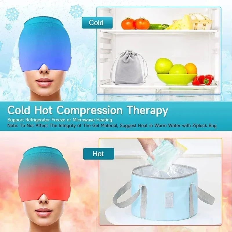 For Headache And Migraines Hot Cold Gel Head Massager Sleeping Eye Mask 180Degree Single ICE Deck Hat